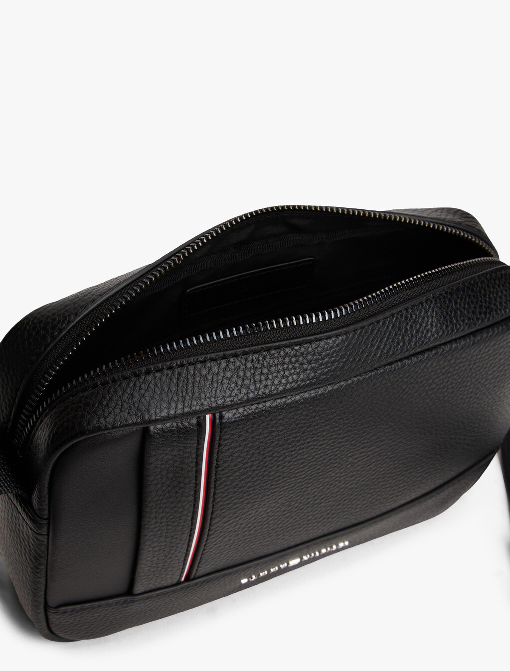 Pebble Grain Crossbody Reporter Bag, Black, hi-res