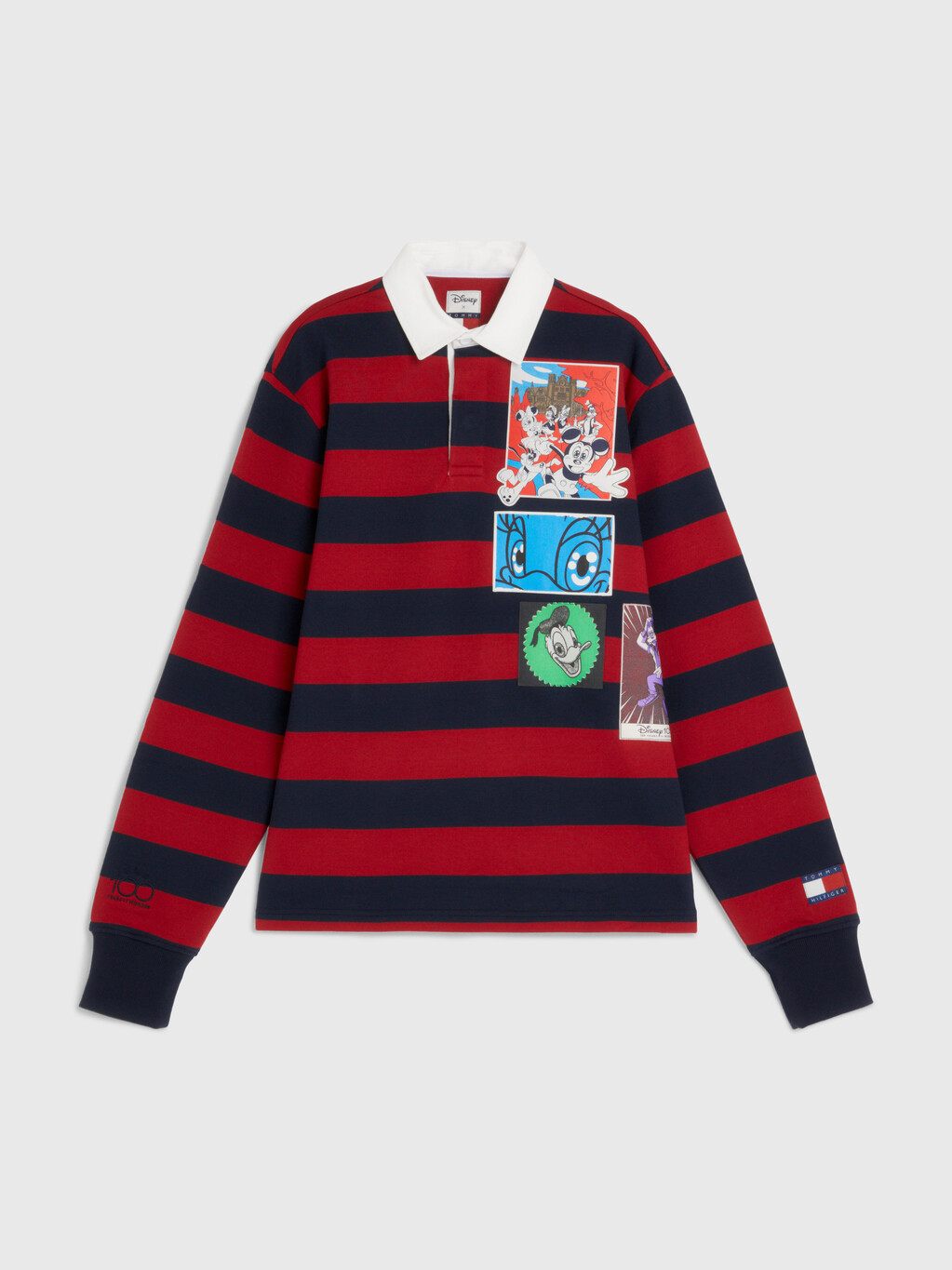 Disney X Tommy Patch Relaxed Rugby Shirt, Regatta Red/Desert Sky, hi-res