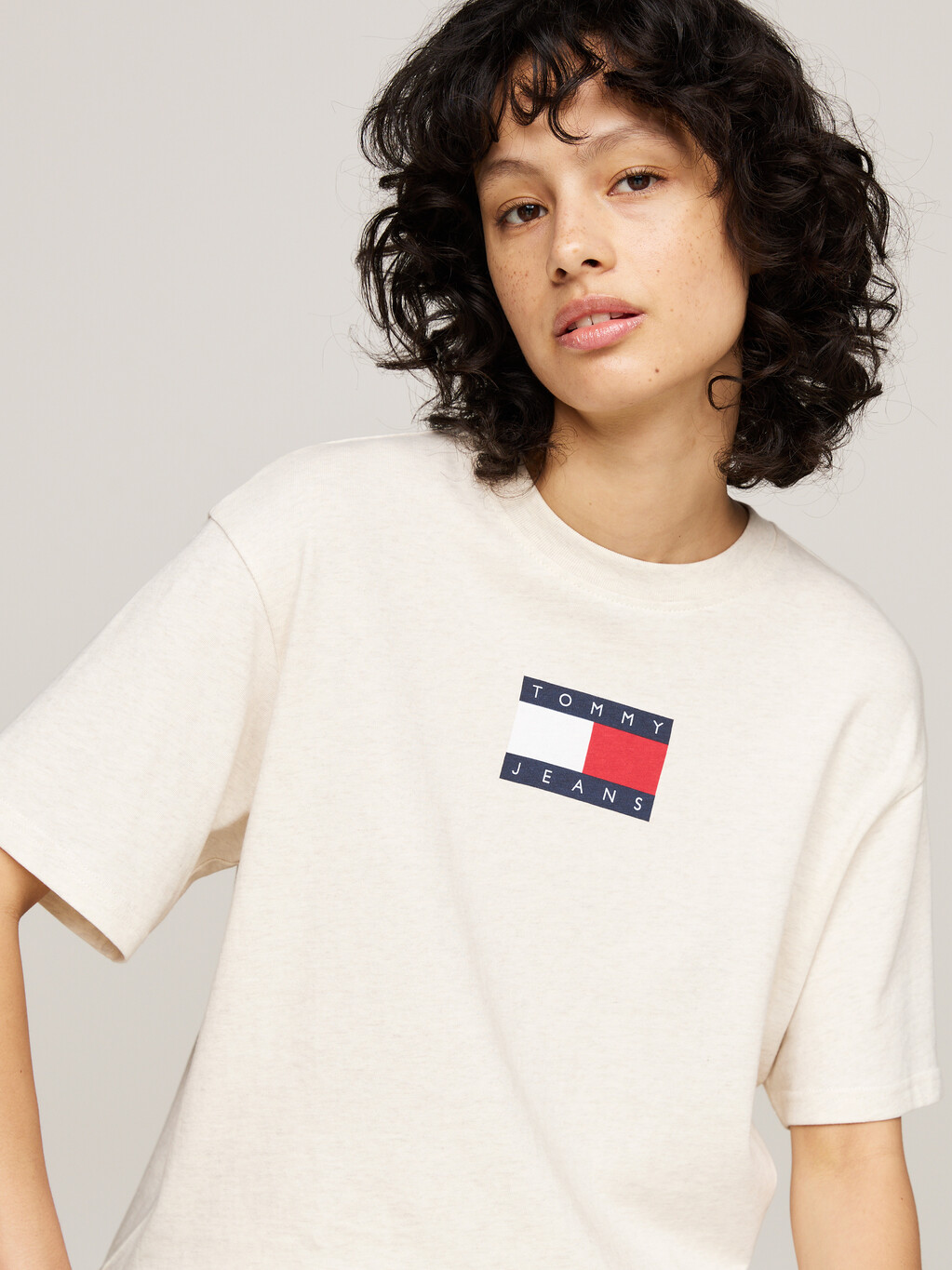 Mélange Crew Neck Relaxed T-Shirt, Ancient White Melange, hi-res