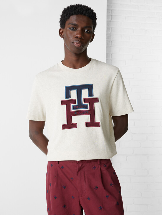 Th Monogram Appliqué Organic Cotton T-Shirt