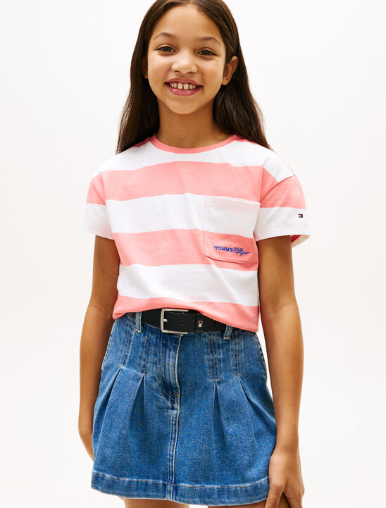 Essential Stripe Logo Embroidery Relaxed T-Shirt