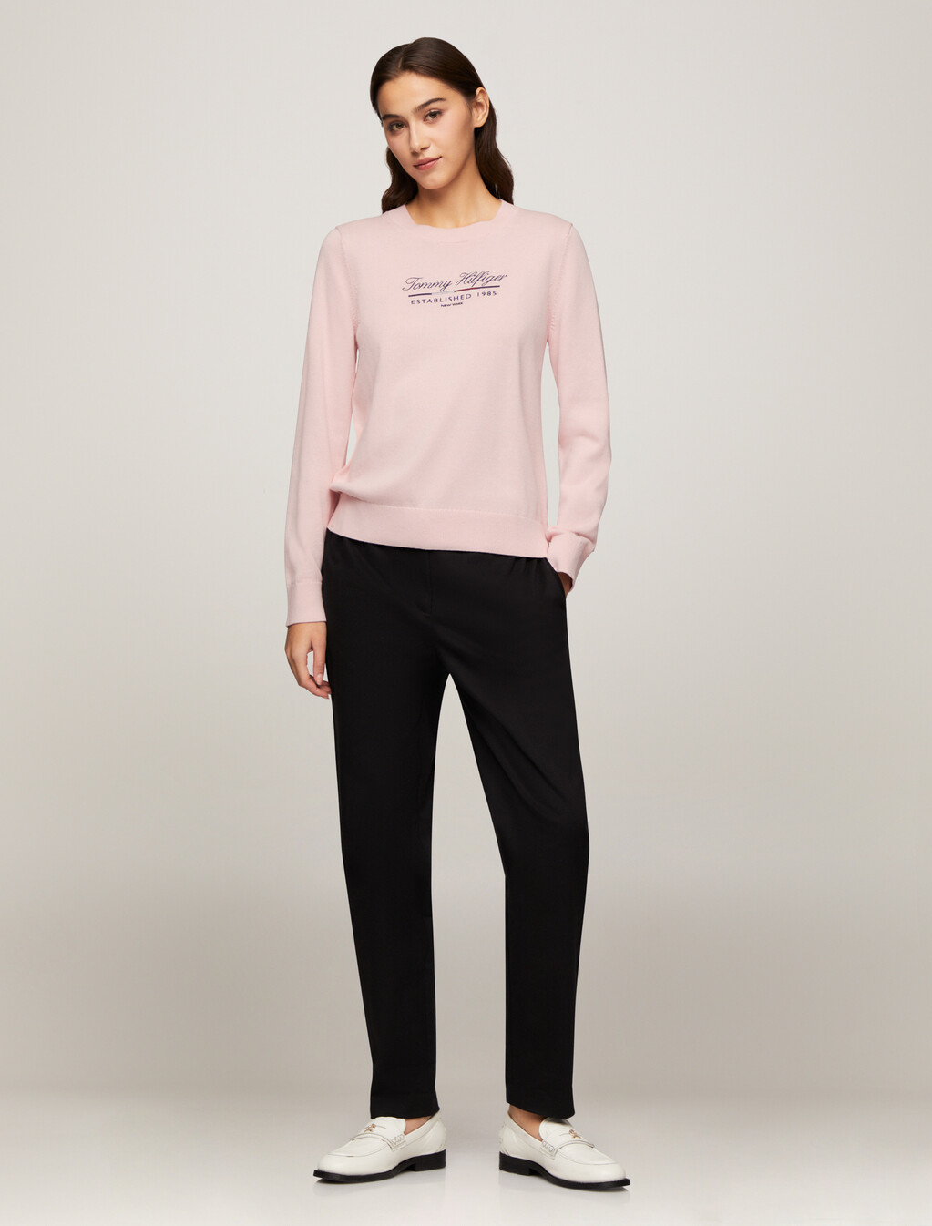 Script Logo Sweater, Delicate Pink, hi-res