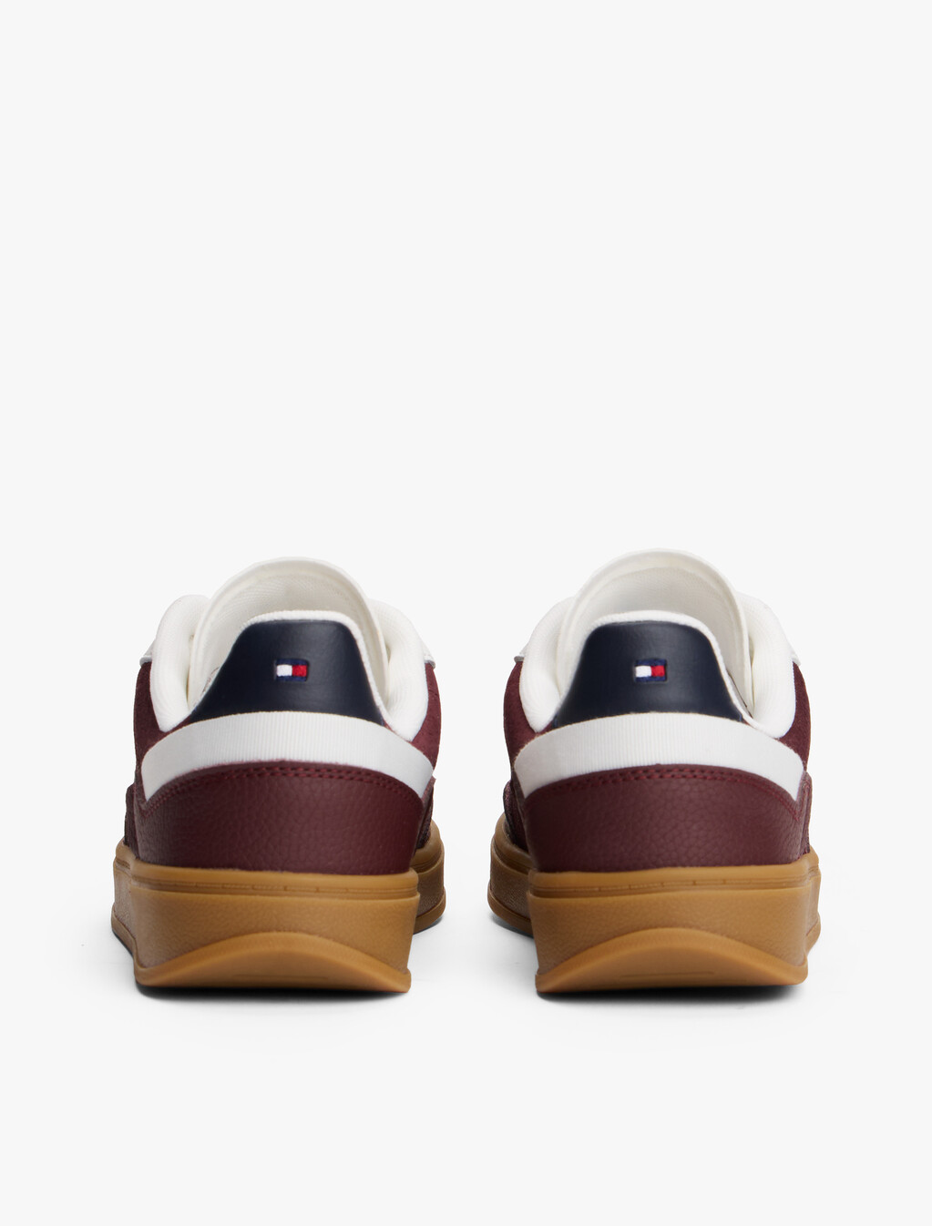 TH Monogram 拼色運動鞋, Burgundy Velvet/Ecru, hi-res