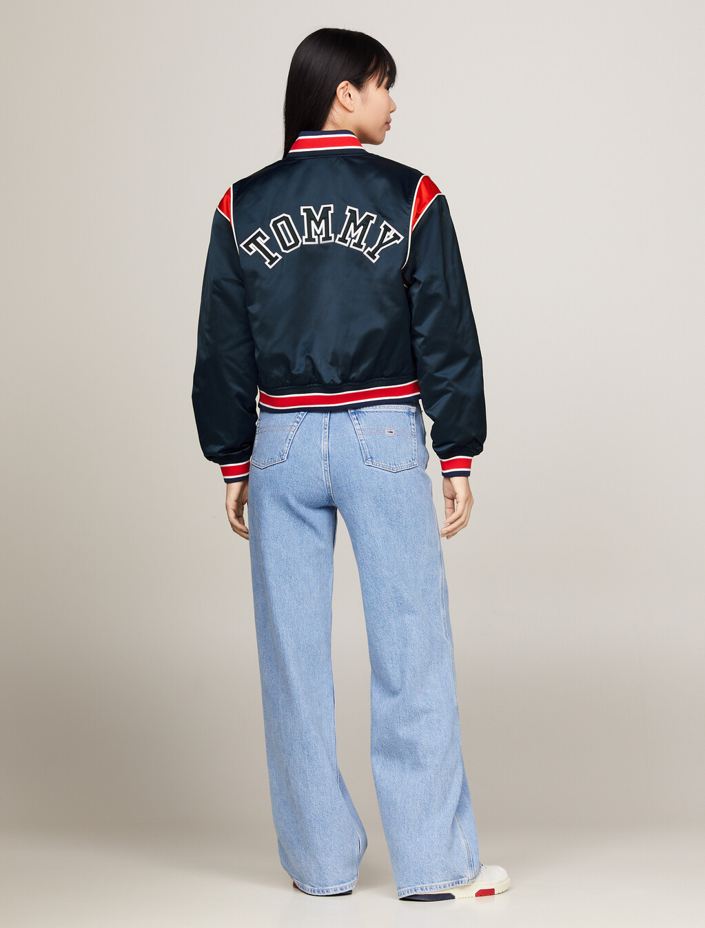 TJ x INTERNATIONAL GAMES Satin Bomber Jacket, Twilight Indigo, hi-res