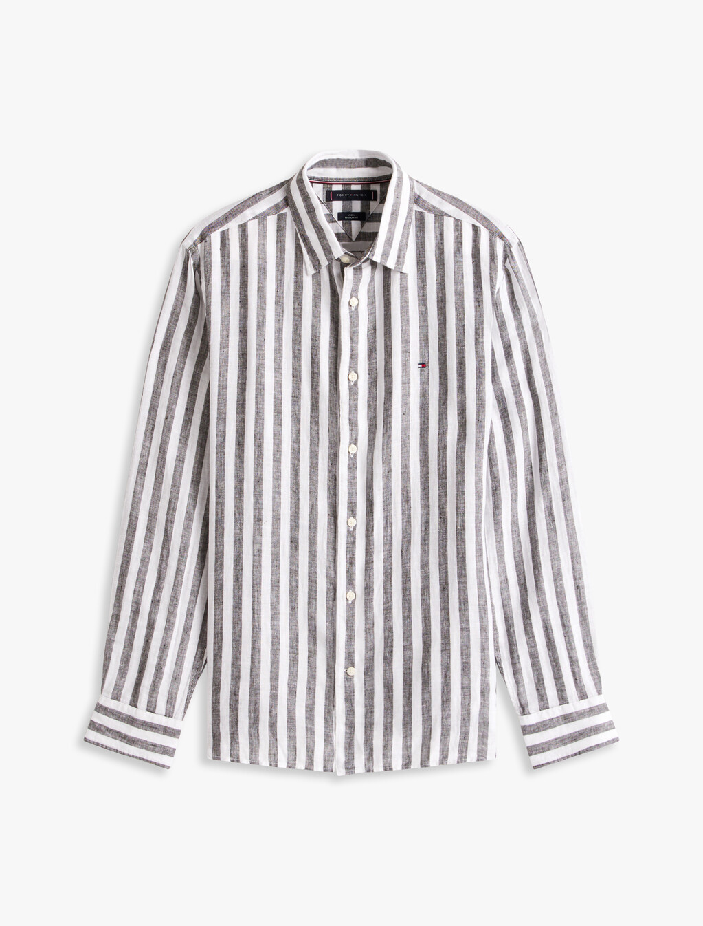 Bengal Stripe Linen Shirt, Black / Stripe, hi-res