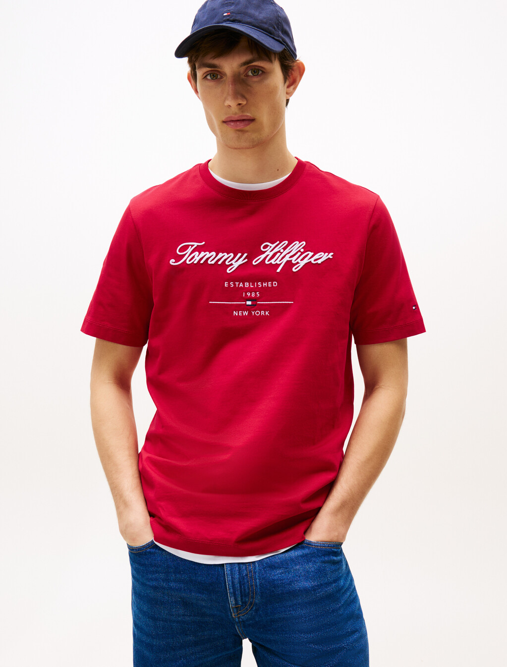 Exclusive Script Logo Jersey T-Shirt, Medium Red, hi-res