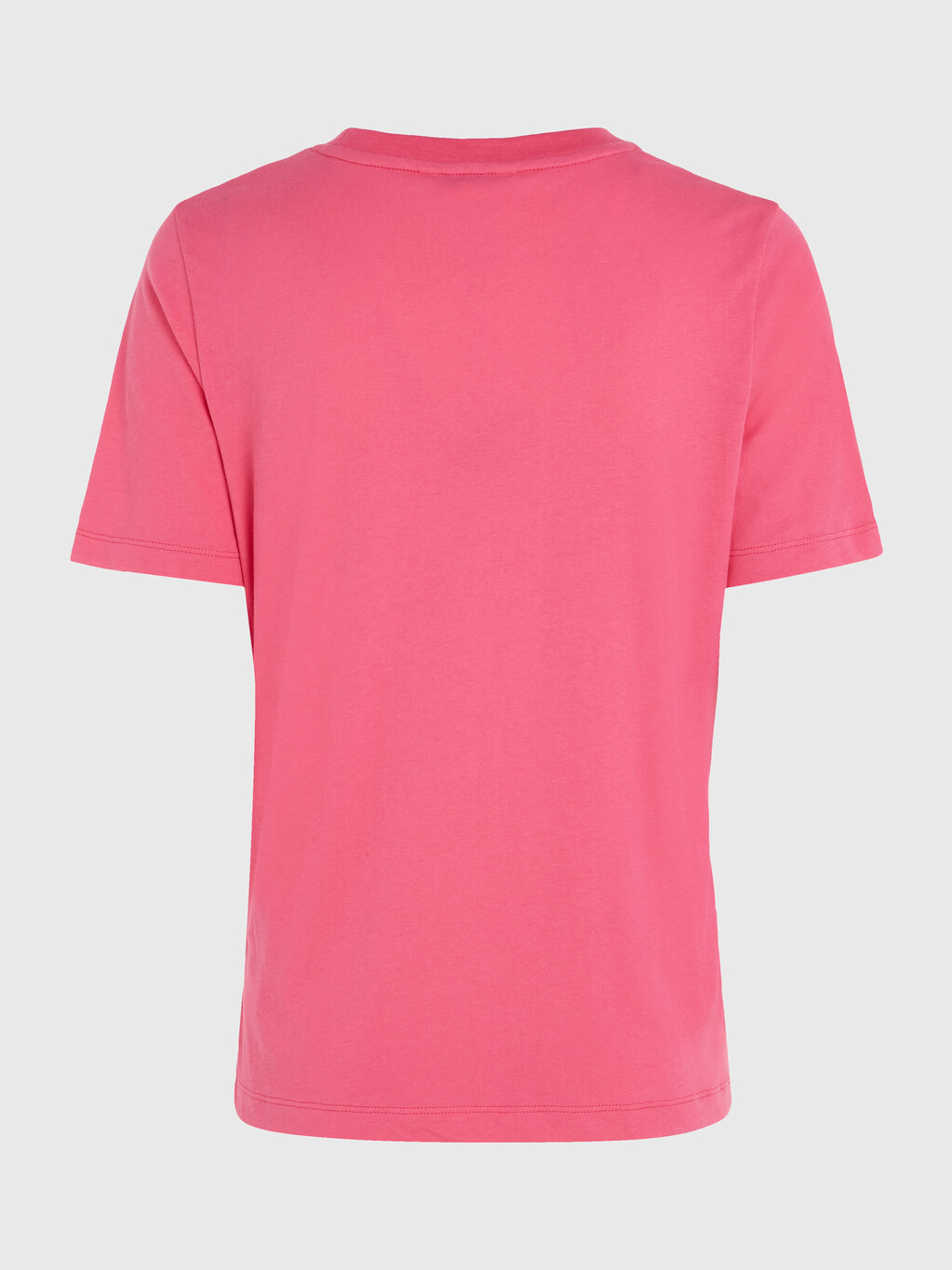 Round Logo Crewneck T-Shirt, Bright Cerise Pink, hi-res