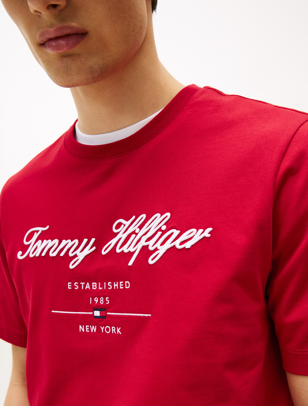 Exclusive Script Logo Jersey T-Shirt, Medium Red, hi-res