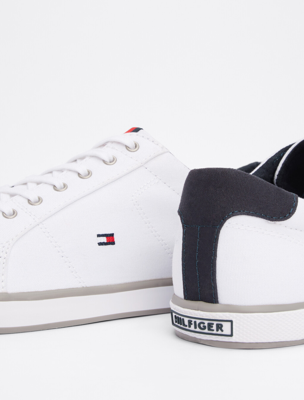 Low Top Lace Up Trainers, WHITE, hi-res