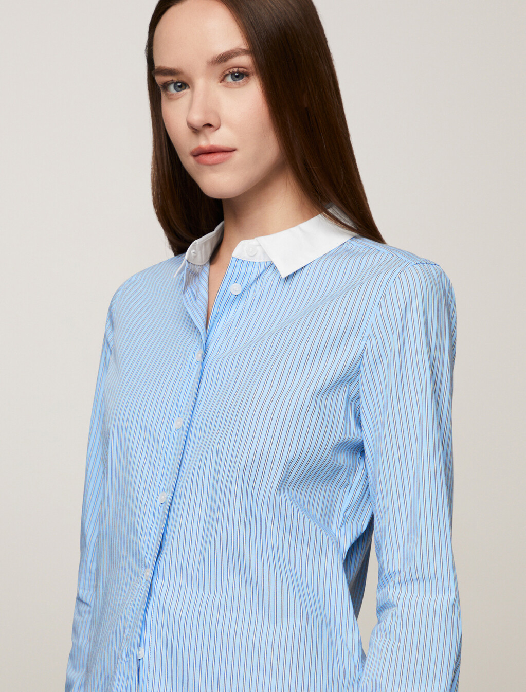 亞洲版型條紋襯衫, Ivy Stp/ Vessel Blue, hi-res