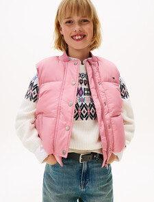 Relaxed Down Puffer Gilet, Mystic Pink, hi-res
