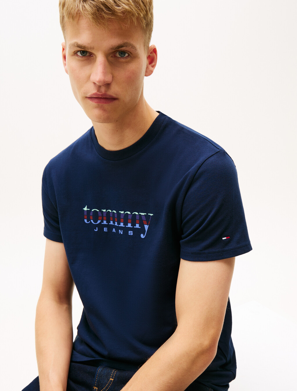 Logo Jersey Slim T-Shirt, Dark Night Navy, hi-res