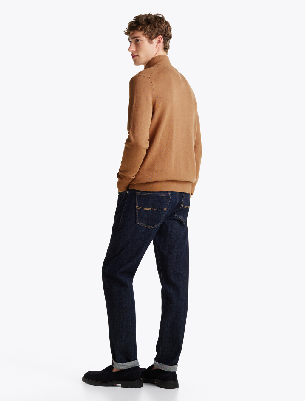 Zip-Neck Jumper, Safari Canvas, hi-res