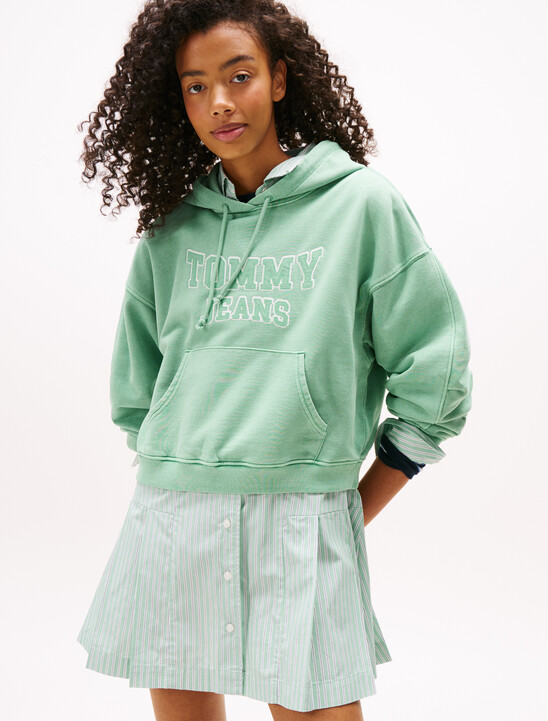 Varsity Appliqué Logo Boxy Hoody
