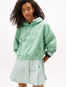 Varsity Appliqué Logo Boxy Hoody, Cloudy Jade, hi-res