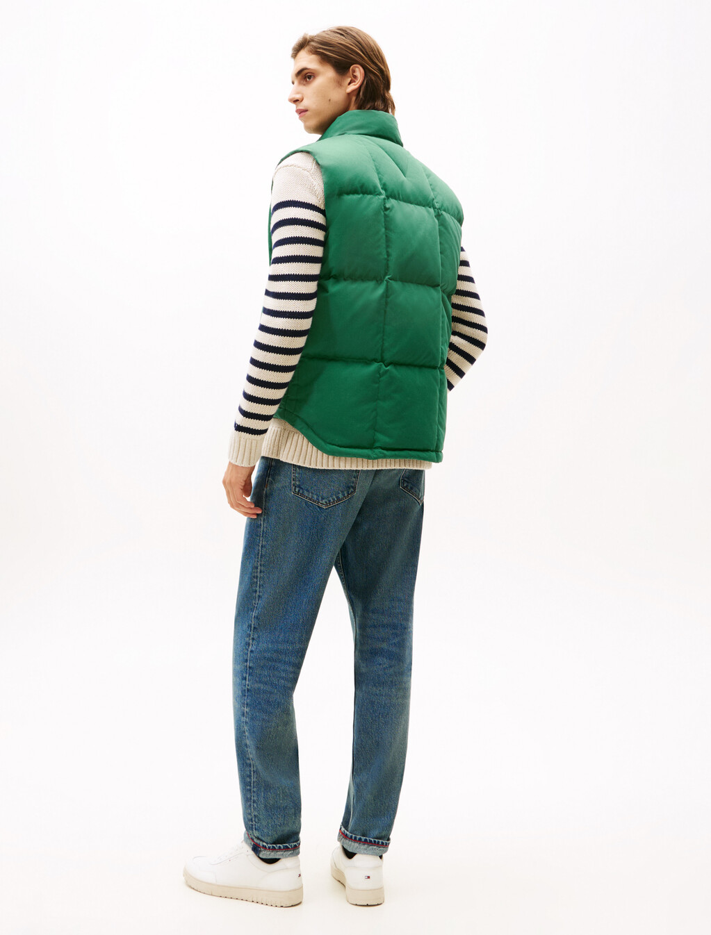 Water Repellent Square Down Gilet, Ornamental Green, hi-res