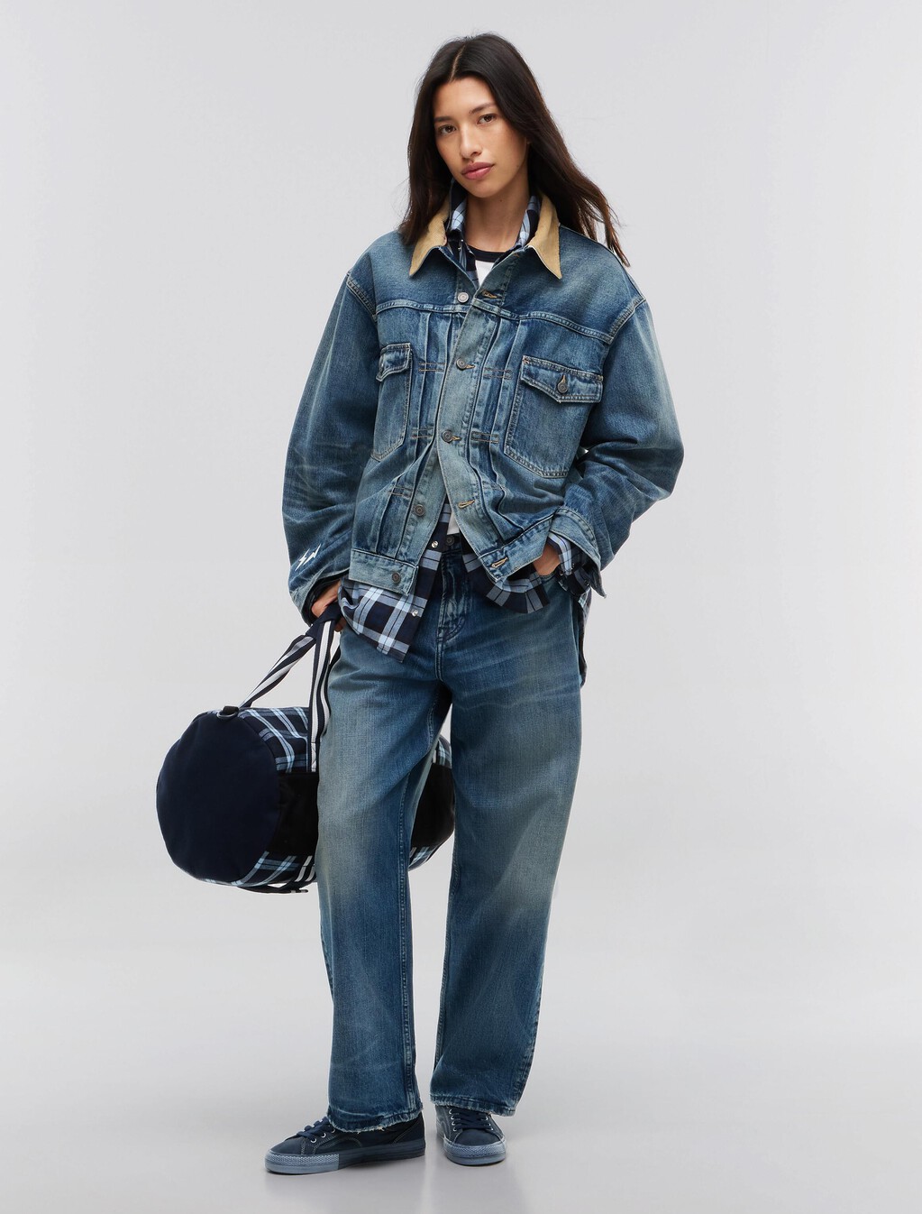 卡車款牛仔外套, Mid Wash Denim, hi-res