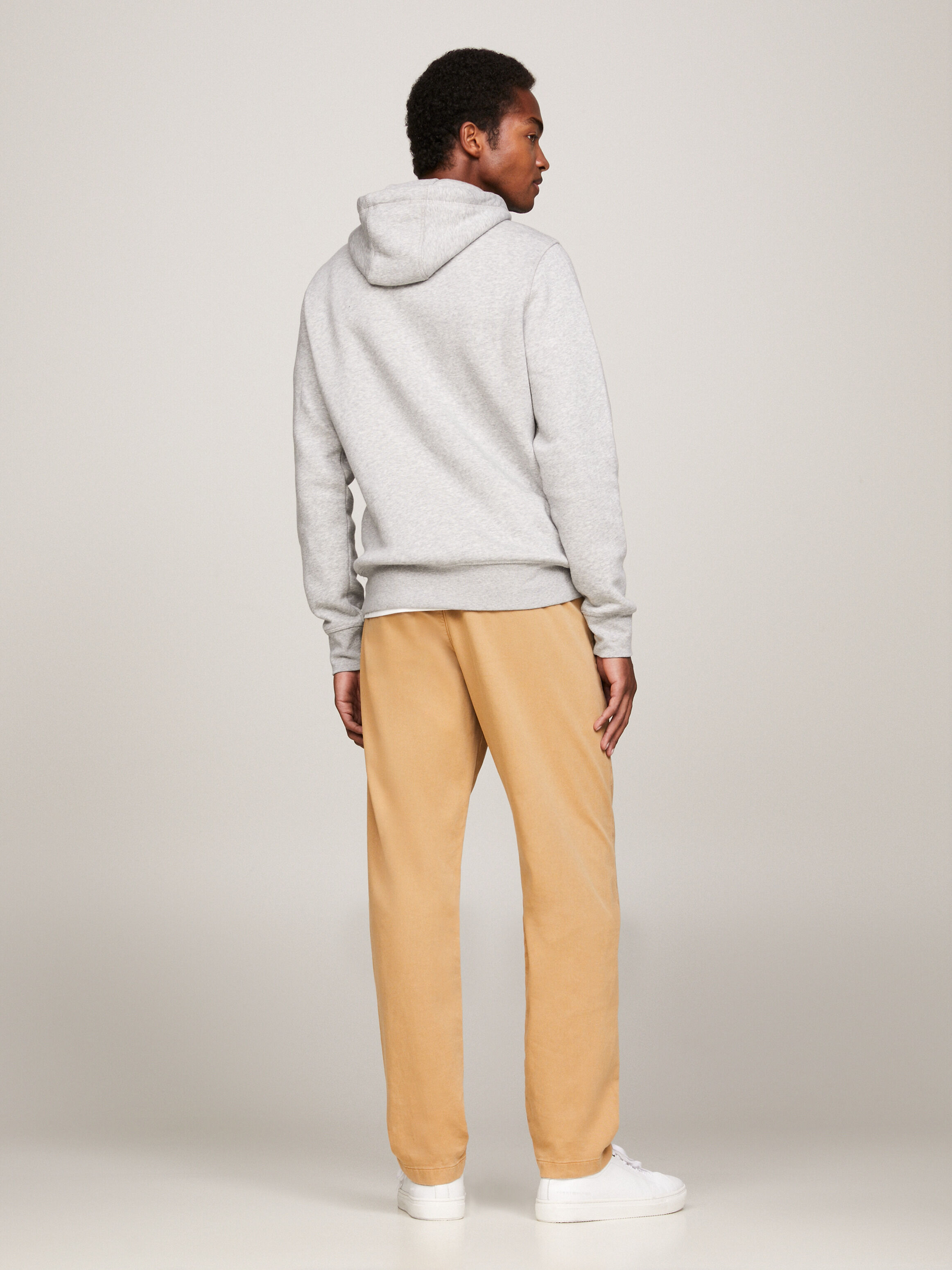 Tommy hilfiger grey logo hoodie new arrivals