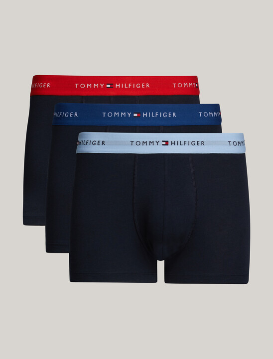 3-Pack Logo Waistband Trunks, Fierce Red/Well Water/Anchor Blue 3-Pack Logo Waistband Trunks