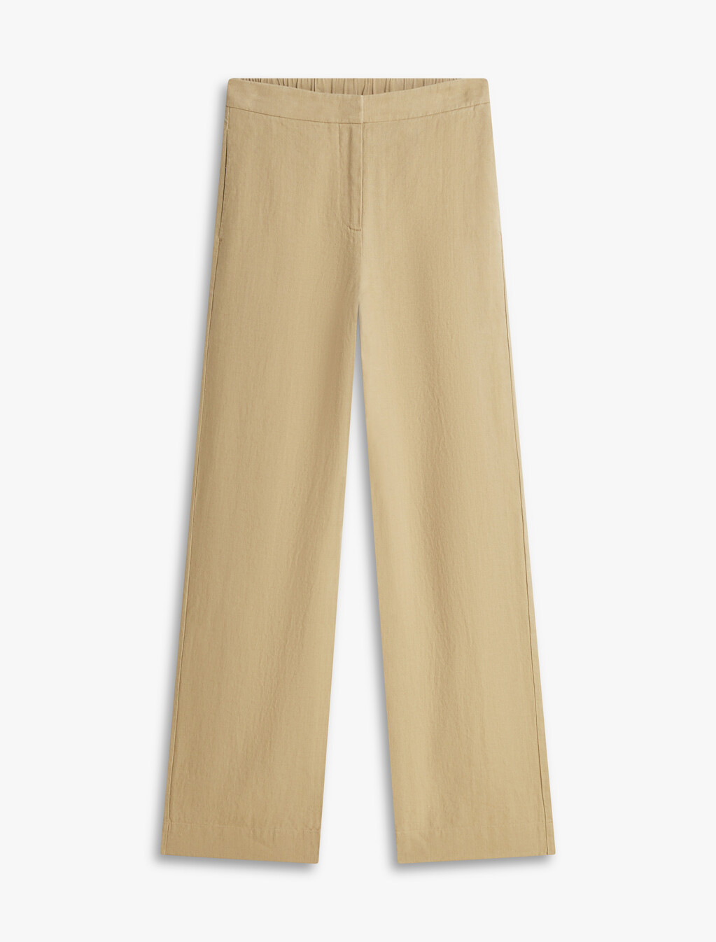 Essential Linen Tailored Straight Pant, Beige, hi-res
