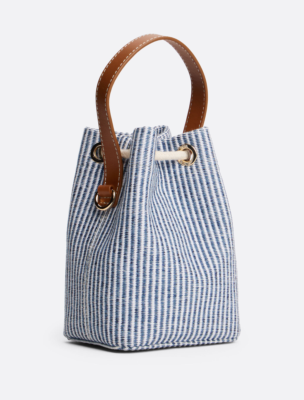 Crossbody Bucket Bag, Blue Stripe, hi-res