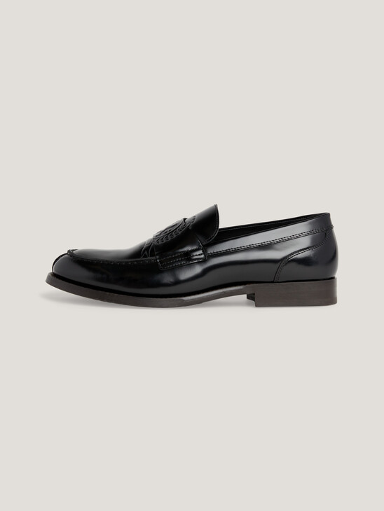 Crest Leather Slip-On Loafers