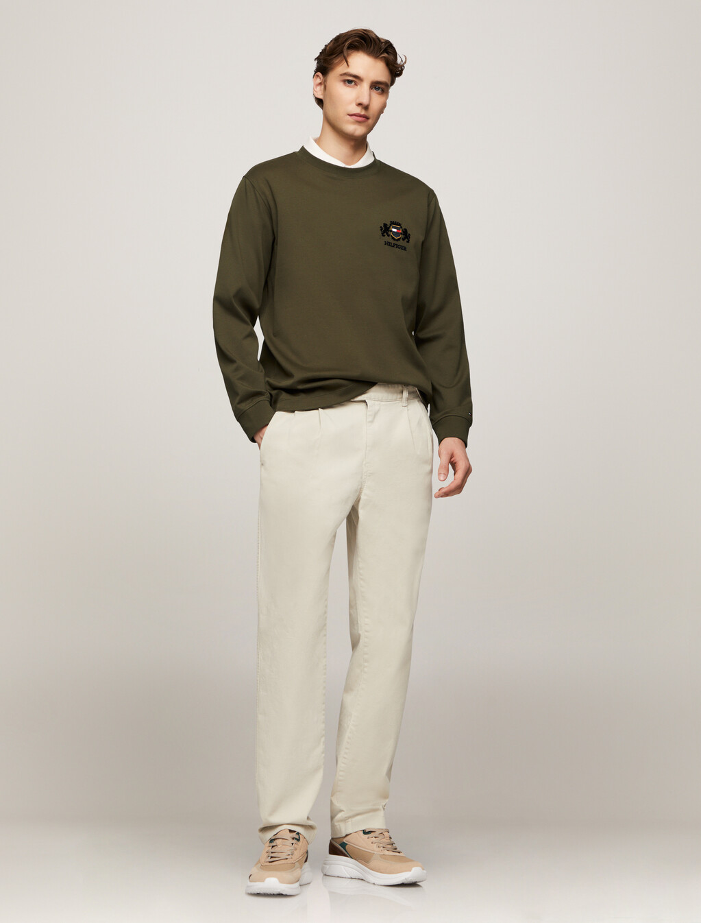 Icon 長袖 T 恤, Army Green, hi-res