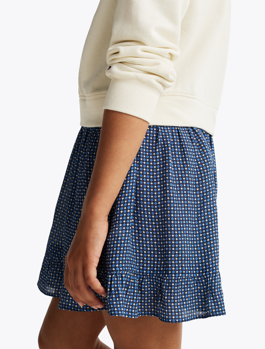 Foulard Print Sweatshirt Dress, Blue Spell Base With Floral, hi-res