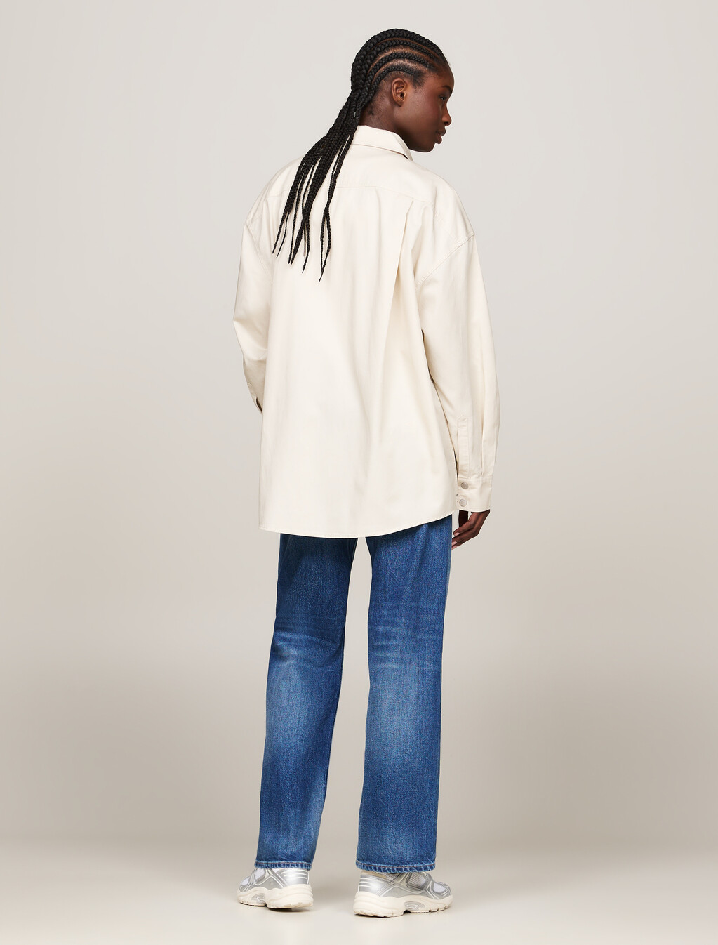 Oversized Cargo Pocket Overshirt, Newsprint, hi-res