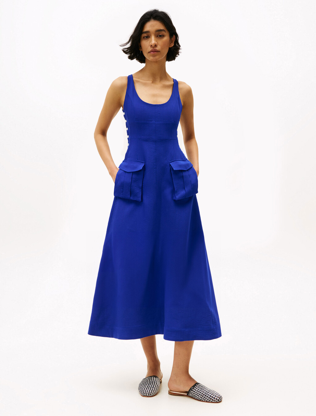 The Runway 系列修身中長連身裙, Wedge Blue, hi-res