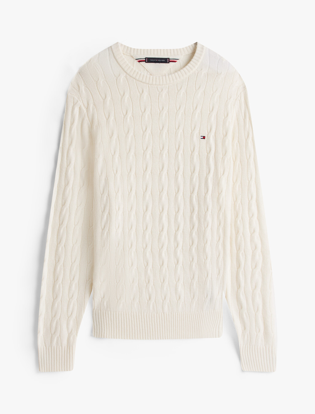 Pure Wool Cable Knit Jumper, Ivory Petal, hi-res