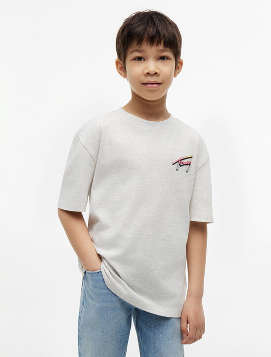 Back Logo Graphic Textured T-Shirt