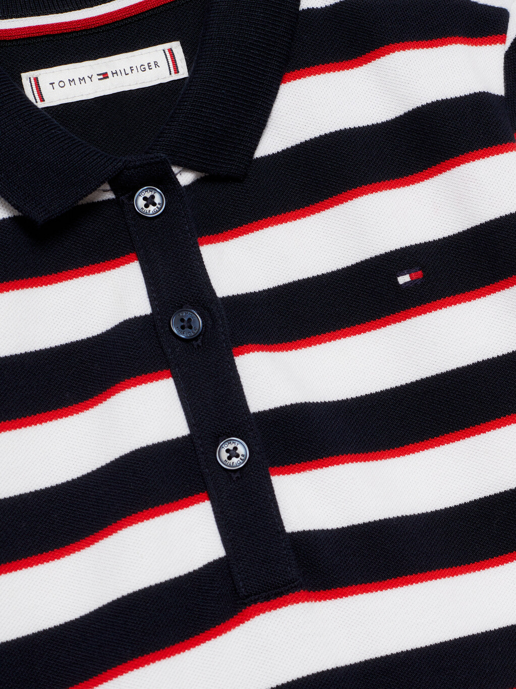 Essential Stripe Polo Dress, Blue / White / Red  Stripe, hi-res