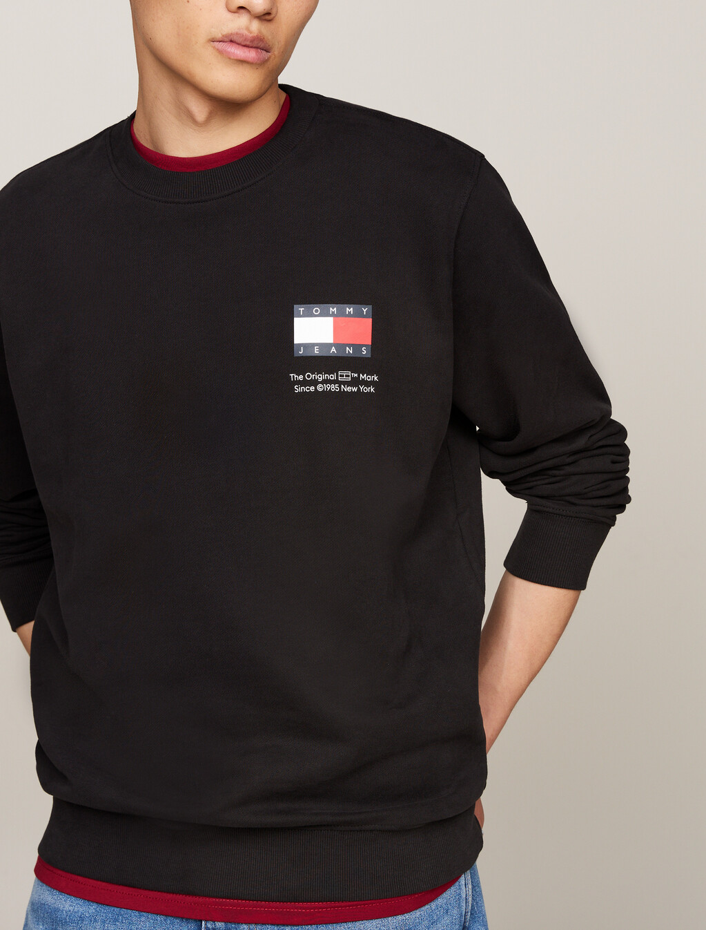 Crew Neck Logo Sweatshirt, Black, hi-res