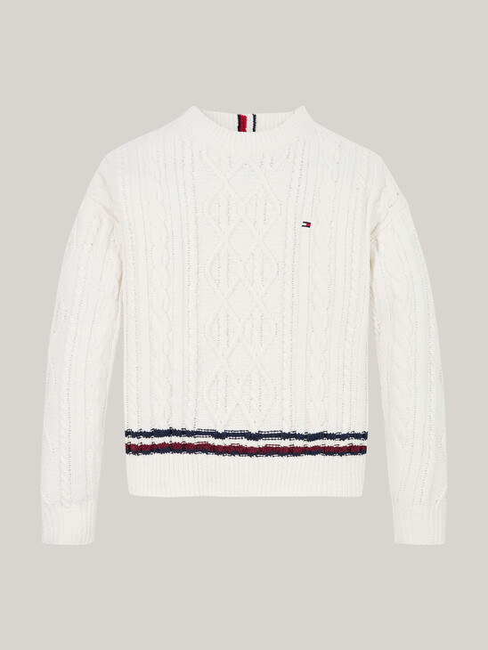 Global Stripe Chenille Cable Knit Jumper