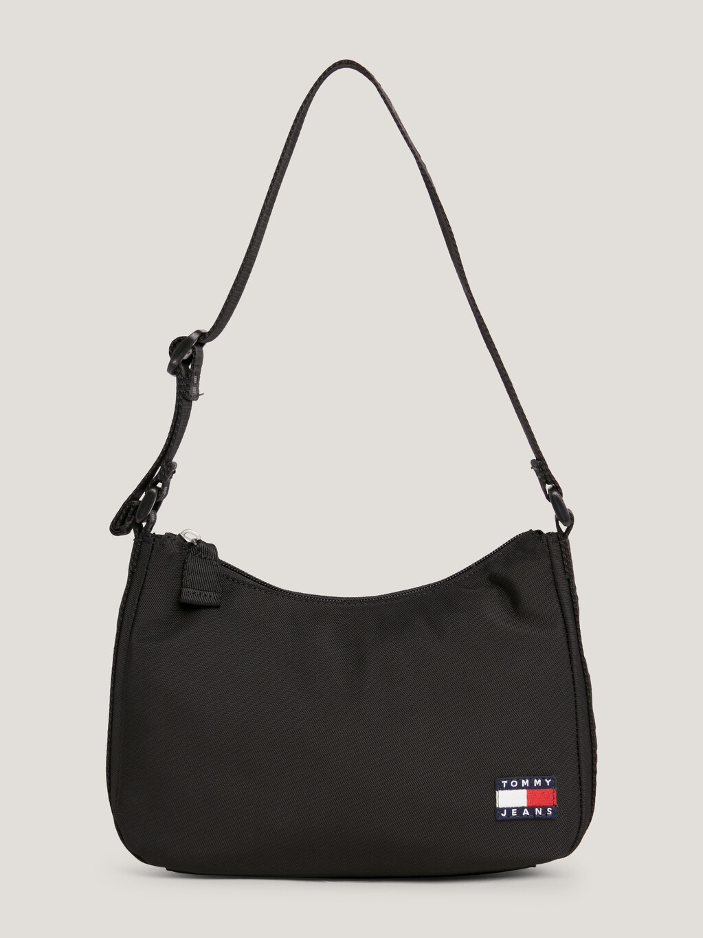 Essential Logo Patch Shoulder Bag, Black, hi-res
