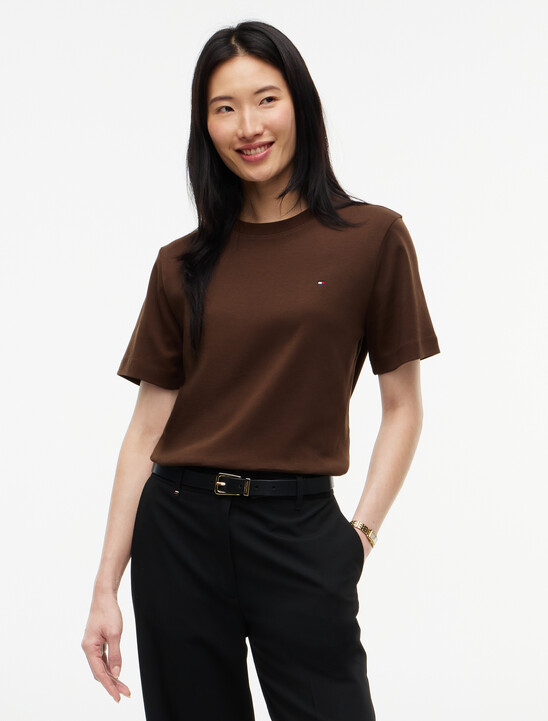 Boxy Interlock Knit T-Shirt