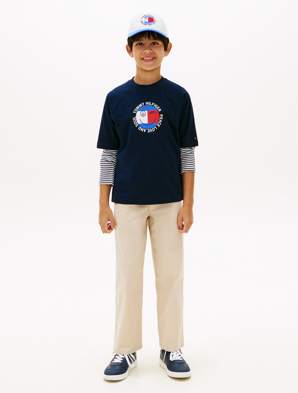 Smiley Flag Logo Jersey T-Shirt, Dark Night Navy, hi-res