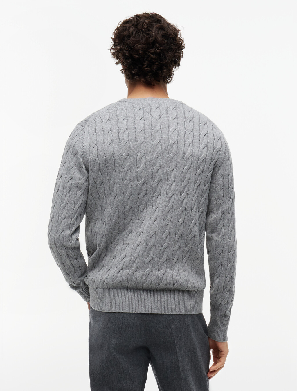 Classics Cable Knit Relaxed Fit Jumper, Medium Grey Heather, hi-res