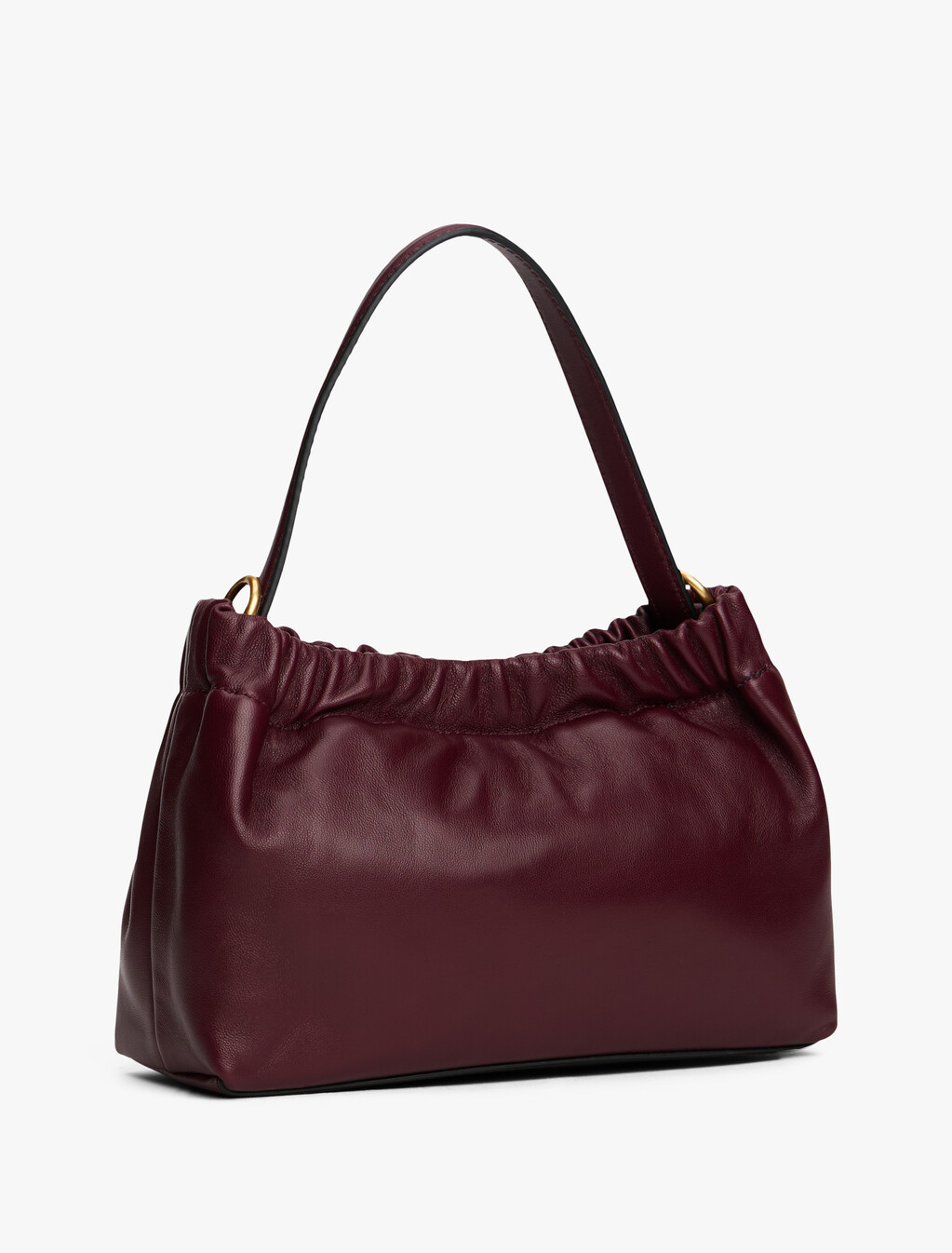 Soft Leather Logo Plaque Crossbody Bag, Marzemino, hi-res