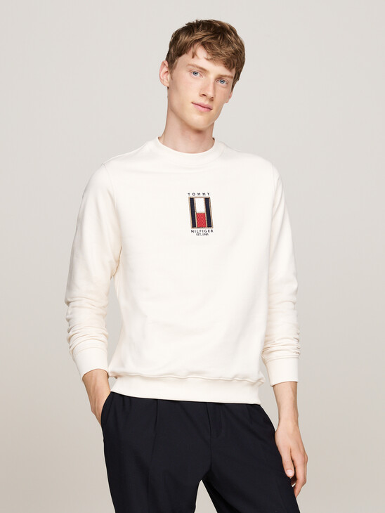 Vertical Flag Embroidery Sweatshirt