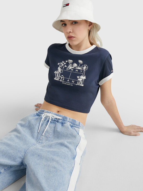 HOMEGROWN LOGO FITTED CROPPED T-SHIRT