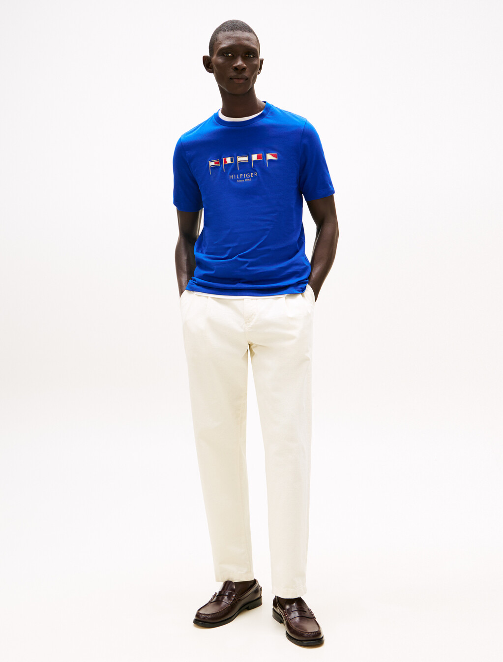 Hilfiger 多旗幟圖案 T 恤, Wedge Blue, hi-res