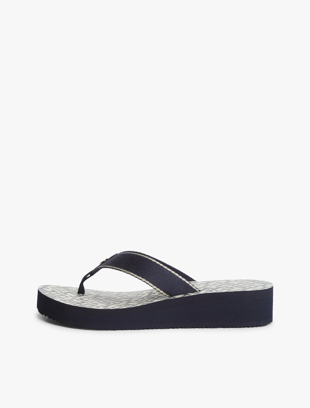 TH Monogram Wedge Heel Flip-Flops, Space Blue, hi-res