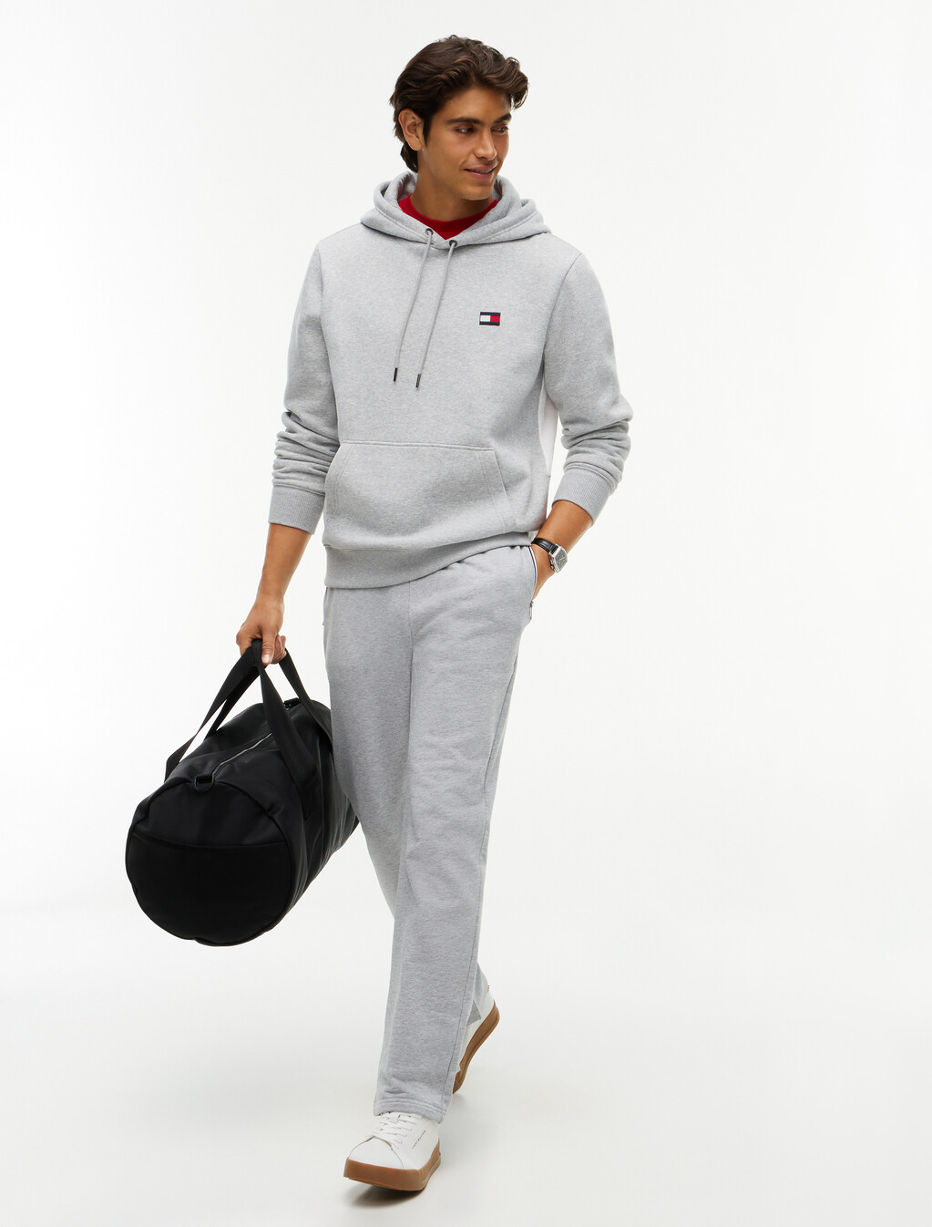 Global Stripe Pocket Terry Joggers, Light Grey Heather, hi-res