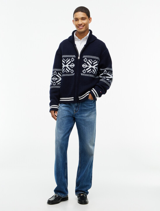 Fair Isle Wool Blend Varsity Jacket
