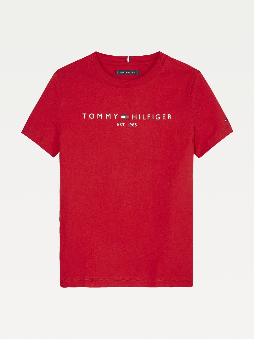 Essential 有機棉標誌 T 恤, Deep Crimson, hi-res
