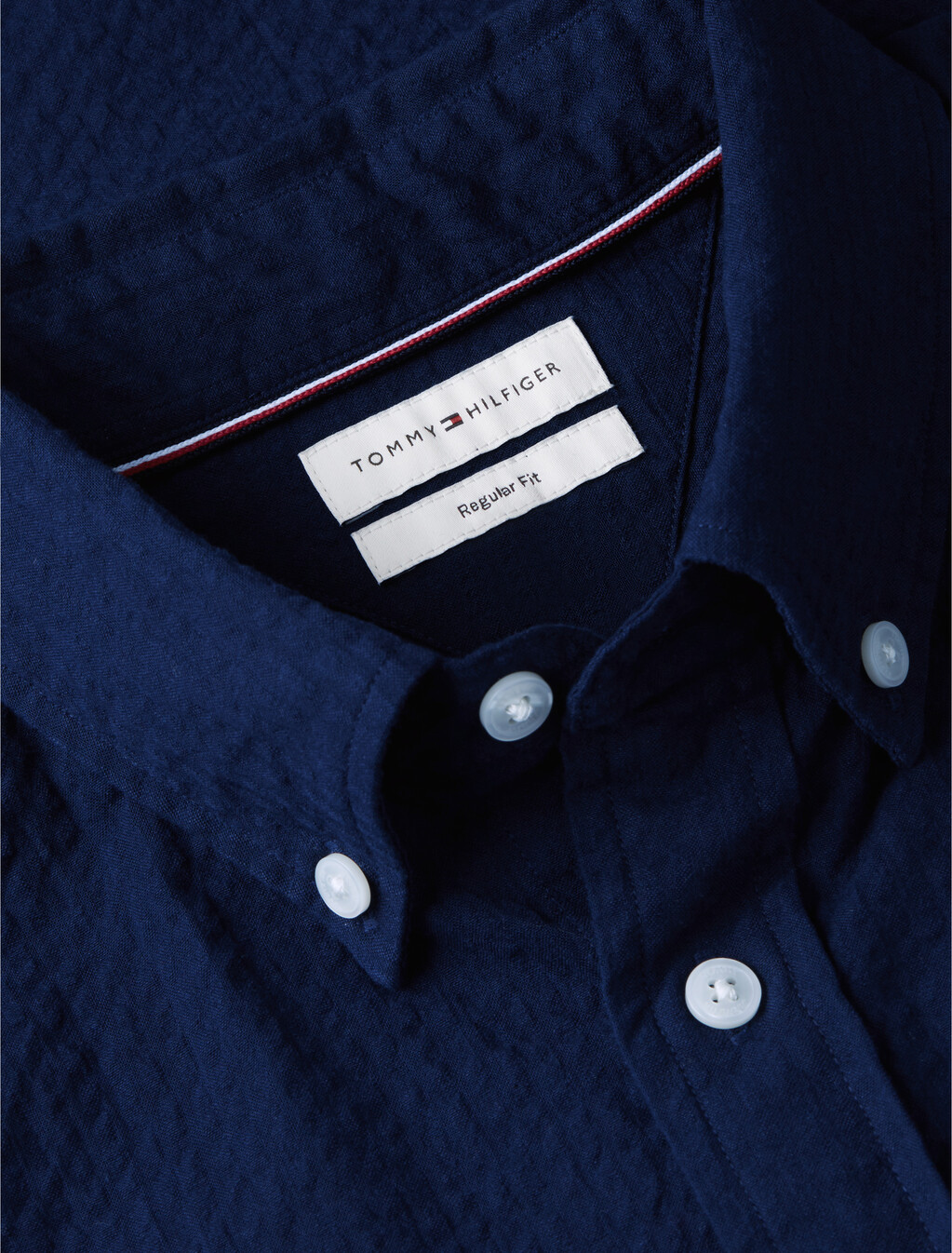 Regular Fit Seersucker Short Sleeve Shirt, Carbon Navy, hi-res