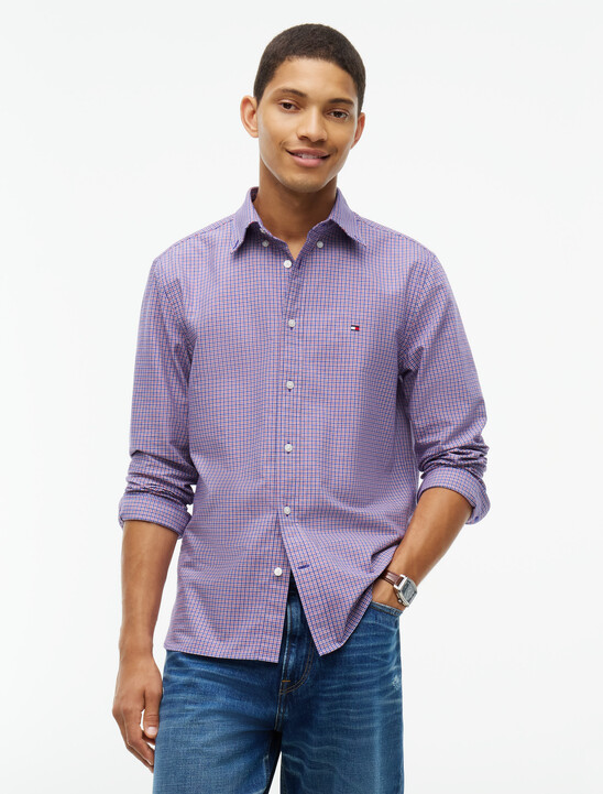 Regular Fit Micro Tartan Oxford Shirt