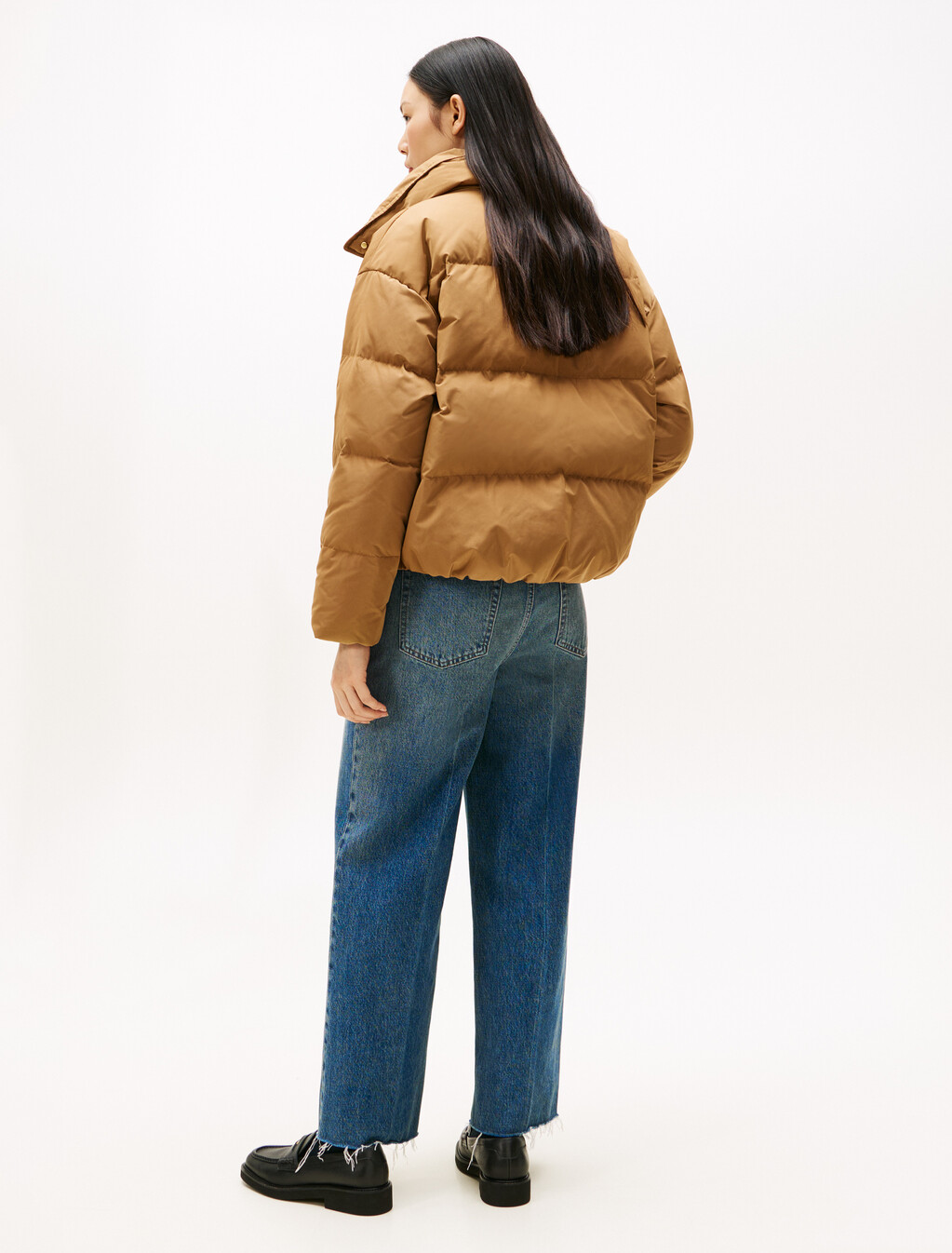 Crest Embroidery Down Puffer Jacket, Hickory, hi-res